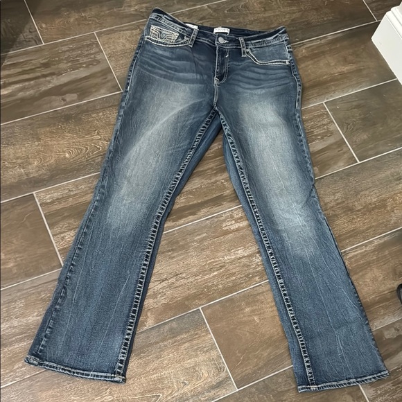 Vigoss Denim - Vigoss Blue Boot Cut Jeans with Contrast Stitching